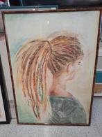 schilderij in pastelkrijt, Antiek en Kunst, Ophalen