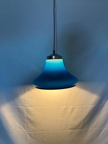 Vintage Italiaanse Fluorolux hanglamp blauw ufo space age beschikbaar voor biedingen