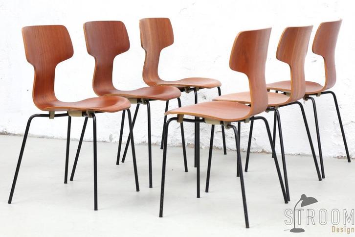 Fritz Hansen Teak Jacobsen Stoelen Vintage Deens Design, Huis en Inrichting, Banken | Complete zithoeken, Gebruikt, Ophalen