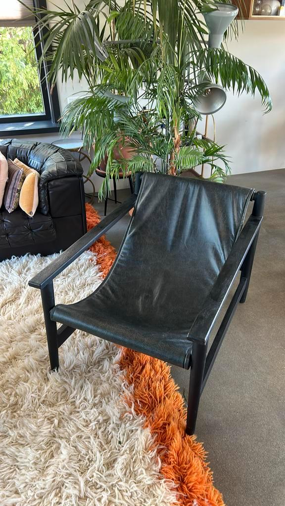 Be Pure Home lounge stoel zwart., Huis en Inrichting, Stoelen, Zo goed als nieuw, Eén, Leer, Zwart, Ophalen of Verzenden