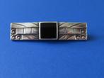 Art deco broche zilver met onyx ca 1930, Gebruikt, Ophalen of Verzenden, Met edelsteen, Zilver