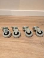 Set van 4 zwenkwielen, Doe-het-zelf en Verbouw, Zwenkwielen, Ophalen of Verzenden, Gebruikt