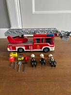 Playmobil brandweer ladderwagen met zwaailicht 9463, Ophalen of Verzenden, Zo goed als nieuw, Complete set