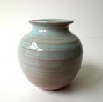 Keramiek kleine vaas turquoise met licht bruin Sphinx 4002-k, Ophalen of Verzenden