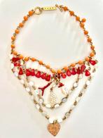 Otazu ketting multilaags met bedels – kleurrijk & uniek, Verzenden, Zo goed als nieuw, Rood, Overige materialen