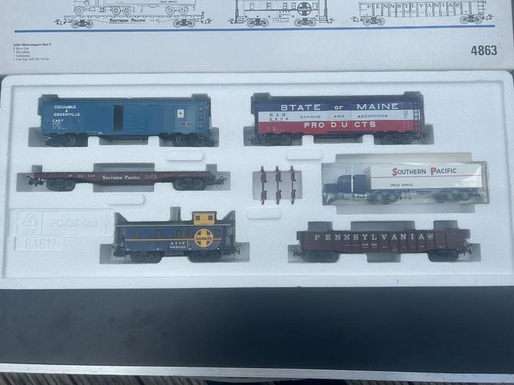 Marklin H0 4863 OVP 5 delige Wagonset "USA Güterwagen-Set II, Hobby en Vrije tijd, Modeltreinen | H0, Nieuw, Wagon, Wisselstroom