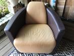 Twee rundlederen  Calia fauteuls, Ophalen, Gebruikt, Hout, Vintage, design Calia Italia