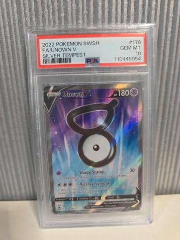 Unown V 176 PSA 10 LOW POP pokemon kaart  beschikbaar voor biedingen