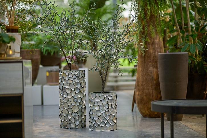 Schelpenvaas blauw, Huis en Inrichting, Woonaccessoires | Kunstplanten en Kunstbloemen, Nieuw, Binnen, Ophalen