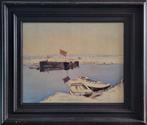 IJssel in de winter, Antiek en Kunst, Kunst | Schilderijen | Klassiek, Verzenden