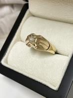 Gouden Heren Pink Ring 0.20 ct Briljant Geslepen Diamant, 18 tot 19, Onbekend, Ophalen of Verzenden, Zo goed als nieuw