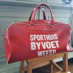 Leren Retro Sporttas - Vintage Stijl Sporthuis Bijvoet Weesp, Ophalen of Verzenden, Gebruikt, Unisex volwassen