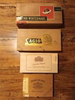 4 oude houten sigaren kistjes, Verzamelen, Rookartikelen, Aanstekers en Luciferdoosjes, Gebruikt, Ophalen of Verzenden