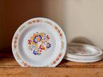 Retro dessertbordjes Arcopal 6 st passiebloem vintage, Antiek en Kunst, Antiek | Servies los, Verzenden