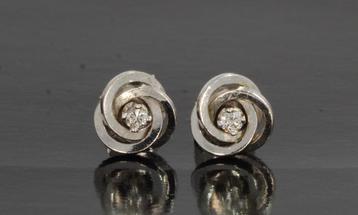 Diamanten solitair 14k gouden dames design oorbellen stekers beschikbaar voor biedingen