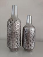 2xzilvere vaazen, Huis en Inrichting, Woonaccessoires | Vazen, Ophalen, Overige kleuren, Glas, Minder dan 50 cm