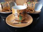 5 Antiek Japanse kop en schotels eierschaalporcelein Kutani, Antiek en Kunst, Antiek | Porselein, Ophalen of Verzenden