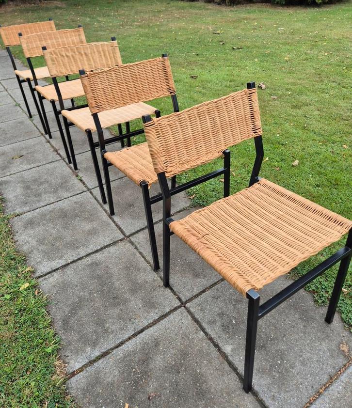 5x vintage Martin Visser stoelen SE05, Huis en Inrichting, Stoelen, Vijf, Zes of meer stoelen, Ophalen