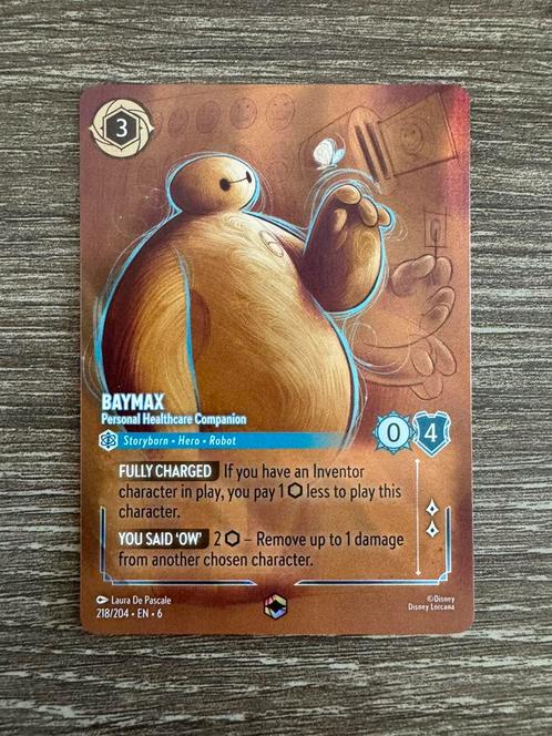 Mooie Lorcana Enchanted “Baymax” van Azurite Seas 218/206, Hobby en Vrije tijd, Verzamelkaartspellen | Overige, Nieuw, Losse kaart