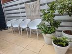 4 nette tuin kuip stoelen wit, Tuin en Terras, Ophalen, Zo goed als nieuw, Kunststof