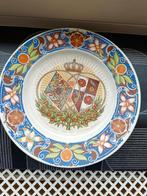 Wandbord huwelijk Juliana & Bernhard 1937 antiek Vintage, Ophalen of Verzenden, Zo goed als nieuw, Nederland, Servies