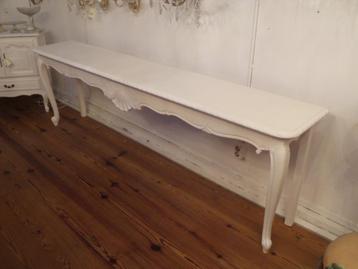 Xxl lange queen ann side table,gerestyled met wittekrijtverf beschikbaar voor biedingen