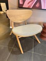 Ethnicraft Fauteuil Eye Eikenhout Stof Off White, Huis en Inrichting, Ophalen, Hout, 75 tot 100 cm, Zo goed als nieuw