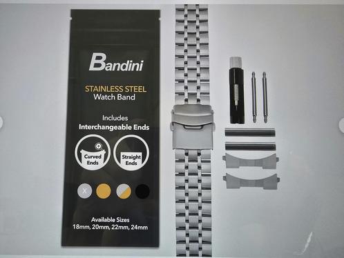 20mm stalen horlogeband met schakels voor Raymond Weil Tango, Sieraden, Tassen en Uiterlijk, Horloges | Heren, Nieuw, Polshorloge