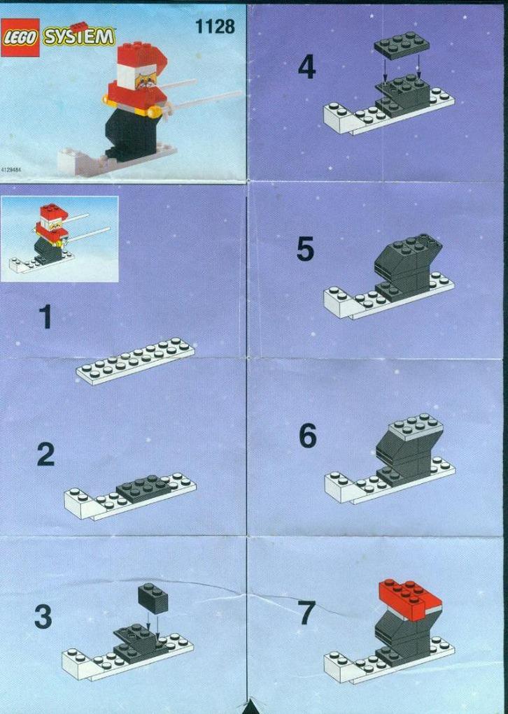 Lego Kerstman op Ski's 1128 komt uit 1999, Kinderen en Baby's, Speelgoed | Duplo en Lego, Zo goed als nieuw, Lego, Complete set