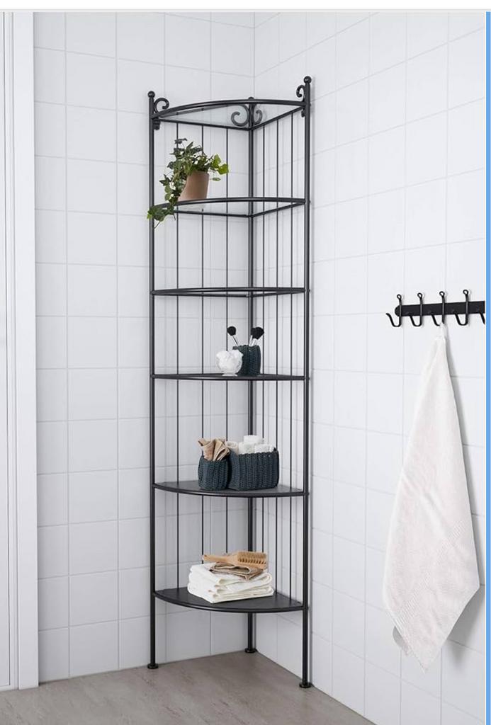 Ikea RÖNNSKÄR hoekplank, zwart, Huis en Inrichting, Kasten | Stellingkasten, Zo goed als nieuw, Ophalen