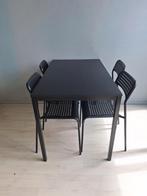 Zwarte tafel, Huis en Inrichting, Tafels | Eettafels, Ophalen, Gebruikt, 100 tot 150 cm, 50 tot 100 cm