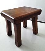 vintage plantentafel bijzettafel brutalist kruk donker eiken, Ophalen of Verzenden, Gebruikt, Hout
