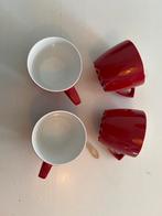 4 Mepal Koffiekopjes Rood, Huis en Inrichting, Keuken | Servies, Overige materialen, Ophalen of Verzenden, Zo goed als nieuw, Effen