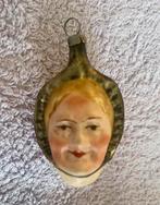 Antieke kerstbal: 2 gezichtjes, Ophalen of Verzenden, Gebruikt