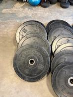 170 kg bumperplates powermark olympische schijven 50 mm, Ophalen, Halterschijven, Gebruikt, Bumper plates