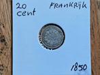 Frankrijk 20 centimes 1850 A, Ophalen of Verzenden, Frankrijk, Losse munt, Zilver