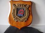 Houten wandbord met wapenschild Brandweer RISC, Ophalen of Verzenden