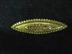 antieke gouden 585 broche lengte 4.5 cm - breed 1.3 cm ned., 4 tot 7 cm, Gebruikt, Ophalen of Verzenden, Goud