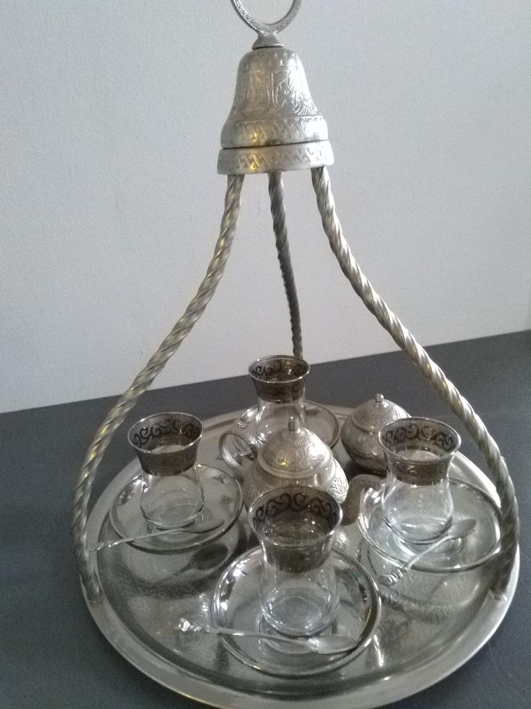 Turks theeservies met origineel dienblad, Ophalen, Nieuw, Glas, Overige stijlen