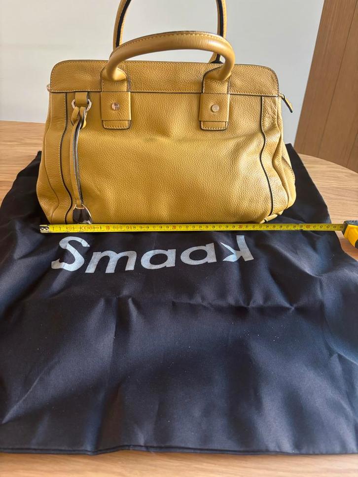 Smaak Amsterdam Leren tas  - Oker geel mosterd, Sieraden, Tassen en Uiterlijk, Tassen | Damestassen, Zo goed als nieuw, Handtas