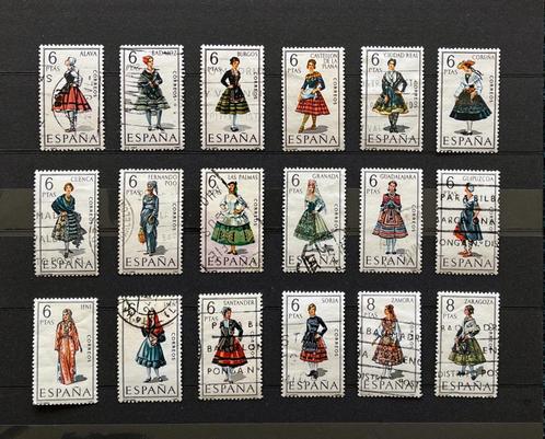 Spanje 1967-1971 Vrouw in Klederdracht 18 stuks, Postzegels en Munten, Postzegels | Europa | Spanje, Gestempeld, Ophalen of Verzenden