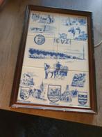 Prachtig zeeuws TEGELTABLEAU IN HOUTEN LIJST 6 tegels..., Antiek en Kunst, Ophalen of Verzenden