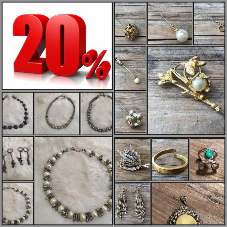 20% korting bij Puurnostalgie op de site op alles!, Sieraden, Tassen en Uiterlijk, Antieke sieraden, Overige materialen, Ophalen of Verzenden