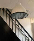 Witte Industriële Hanglamp met Glasplaat, Ophalen, Gebruikt, Glas, Minder dan 50 cm