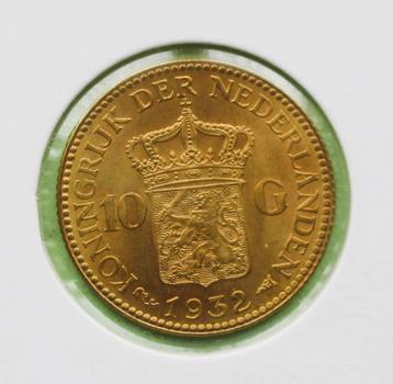 Gouden 10 Gulden Wilhelmina 1932 pr beschikbaar voor biedingen