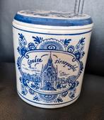 Antieke pot Goudse Siroopwafels keramiek stroopwafel doos, Ophalen of Verzenden