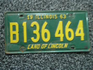 Kentekenplaat licenseplate Illinois 1961 USA beschikbaar voor biedingen