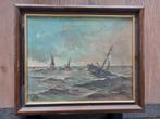 Schilderij met woeste zee L.Hartman marineschilderij, Antiek en Kunst, Kunst | Schilderijen | Klassiek, Ophalen of Verzenden