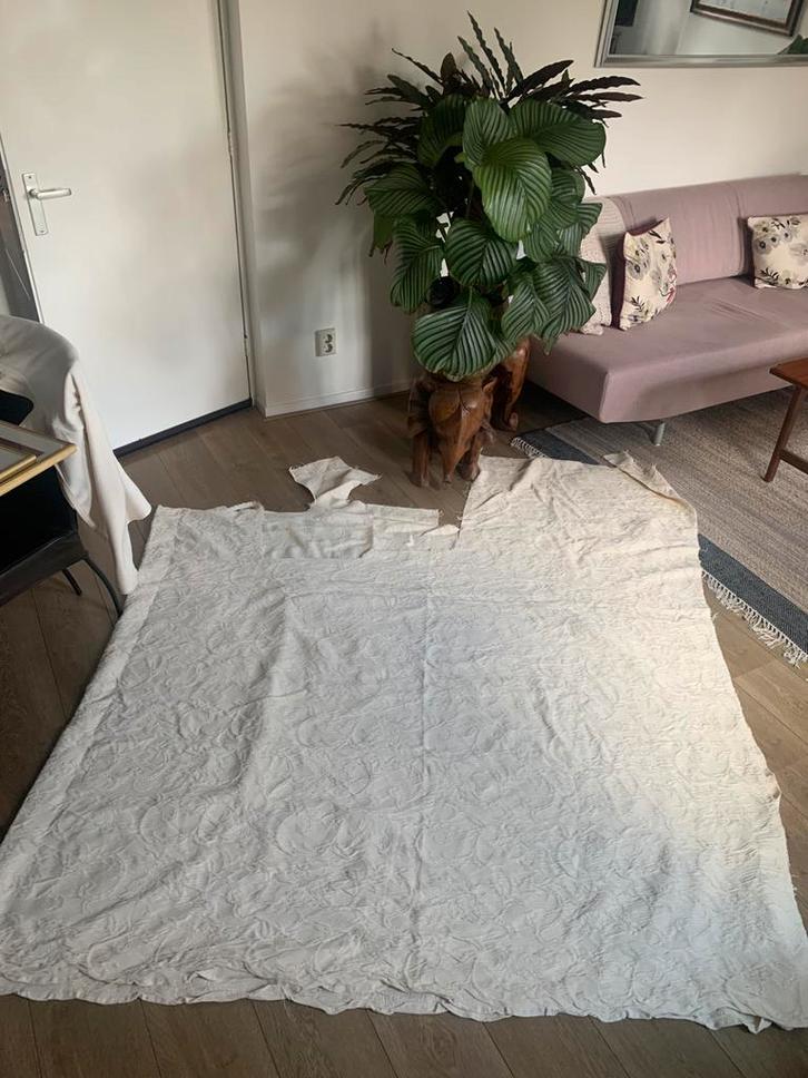 Roomkleurige bekledingsstof 1.40 a 1.80x3,50, Hobby en Vrije tijd, Stoffen en Lappen, Zo goed als nieuw, 120 cm of meer, 200 cm of meer