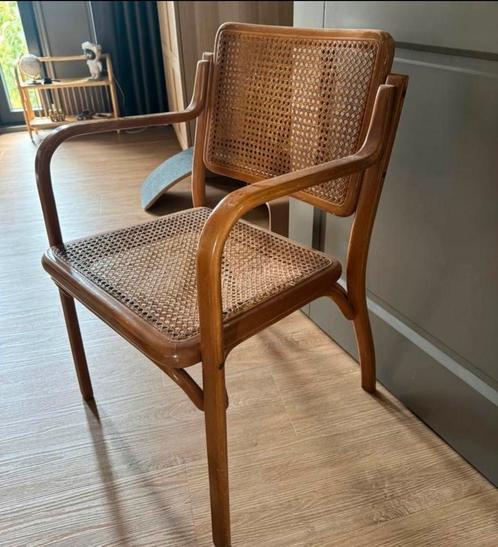Vintage Houten Webbing Stoel, Huis en Inrichting, Stoelen, Gebruikt, Eén, Hout, Bruin, Ophalen